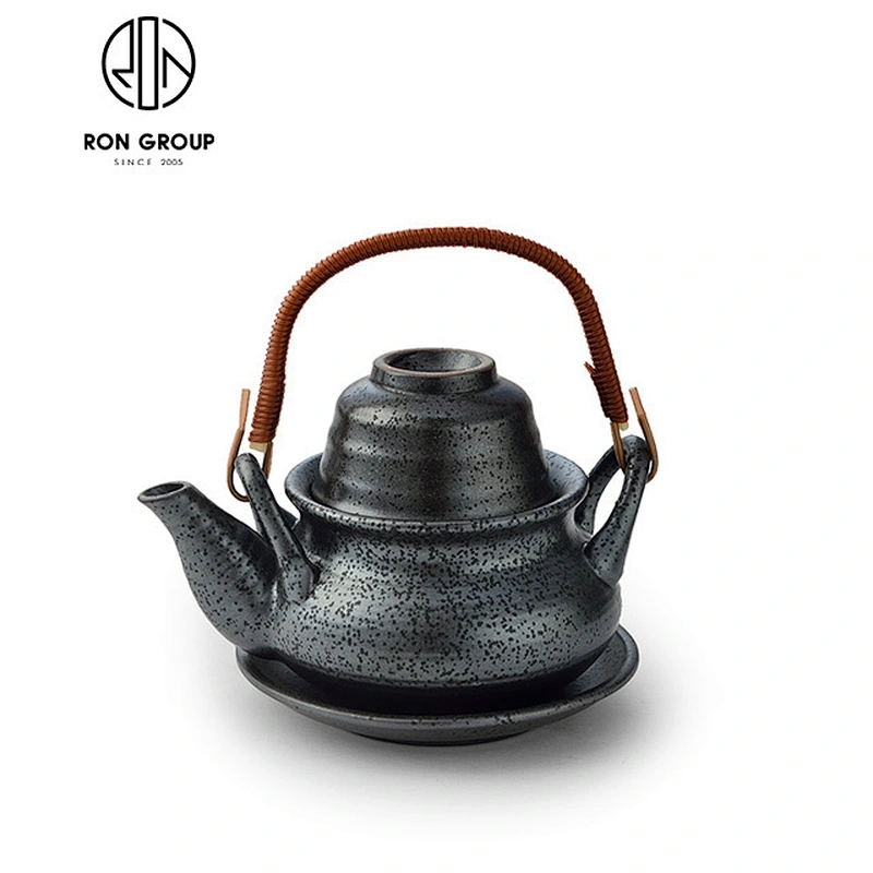 Black Double Ears Ceramic Stew Pots For Kitchenware Use