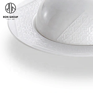Direct Sales Western Restaurant Dedicated White Ceramic Soup Bowl
