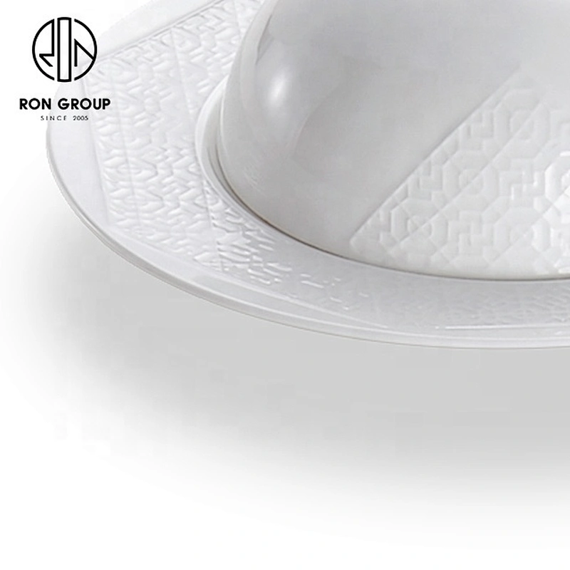 Direct Sales Western Restaurant Dedicated White Ceramic Soup Bowl