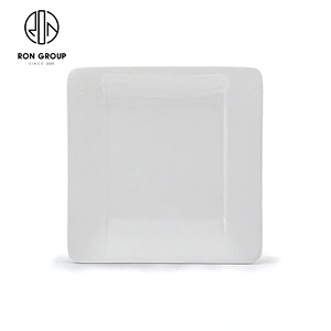 Hotel Restaurant Cheap Tableware Porcelain White Square Buffet Plate
