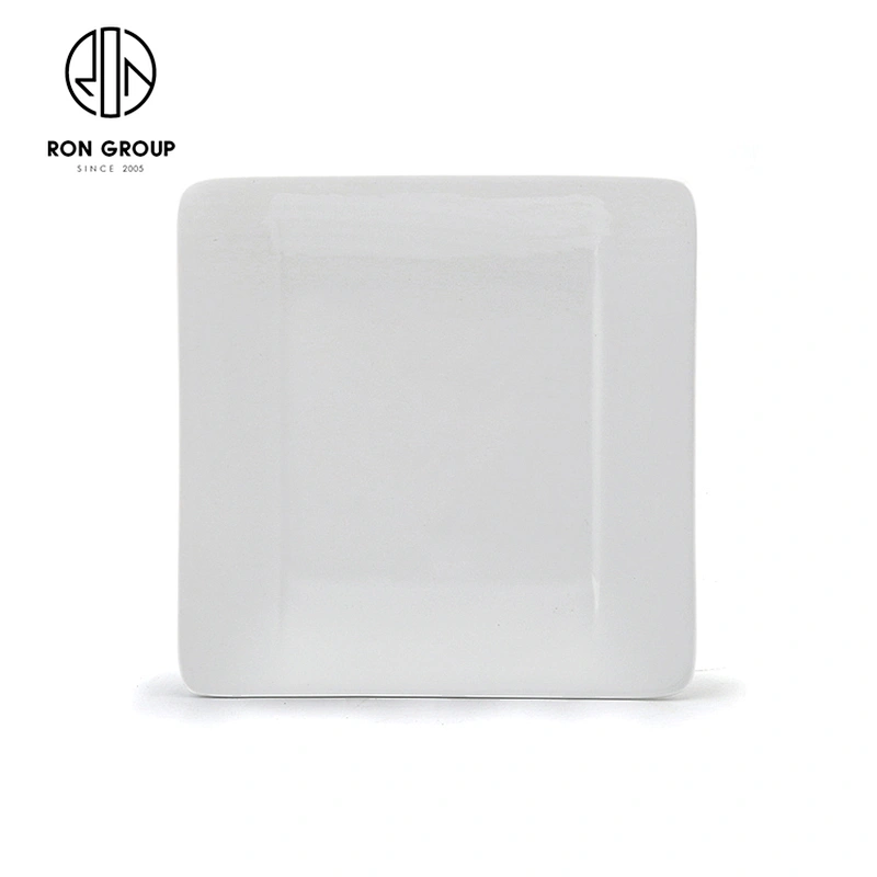 Hotel Restaurant Cheap Tableware Porcelain White Square Buffet Plate