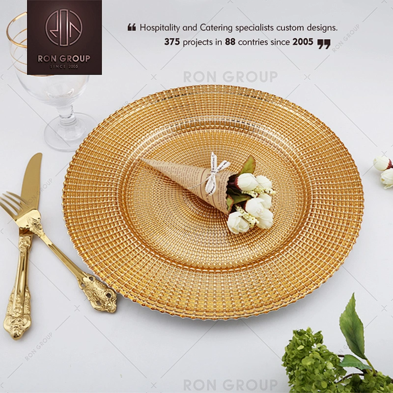 High Quality Beauty Glass Wedding Charger Dinner Plates