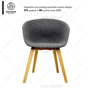 Restaurant Wooden Dining Chair With Fabric Seat