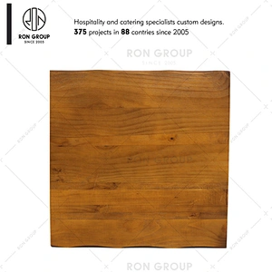 Modern Solid Wood Iron Base Restaurant Table