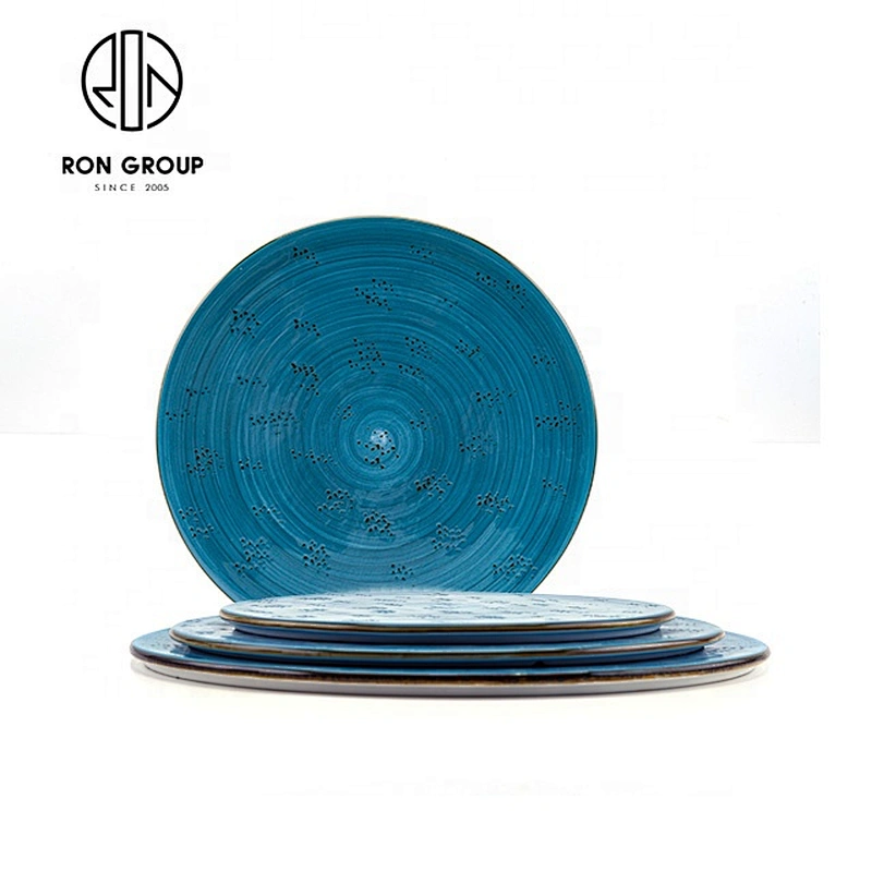 Wholesale Customized Portable Ocean Blue Restaurant Dinnerware