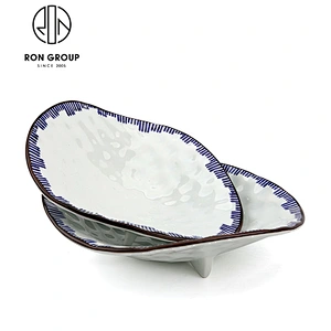 Restaurant Porcelain Wave Shape Porcelain 10 Inch Soup Bowls