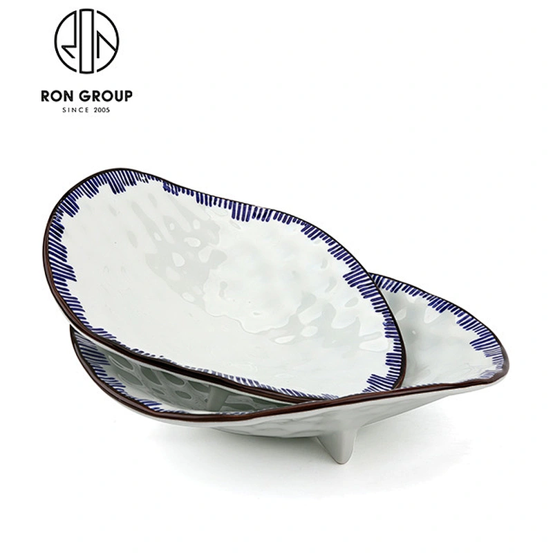 Restaurant Porcelain Wave Shape Porcelain 10 Inch Soup Bowls