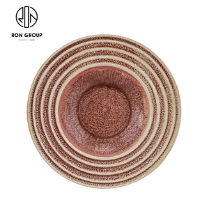 Cheap Round Fambe Pink Rhythm Collection Dinner Ripple Hat-Shape Seaweed Hat Bowl