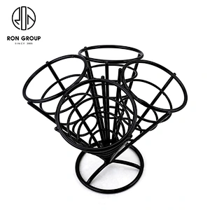 Restaurant Counter Food Four Cone Black Wire Rack French Fry