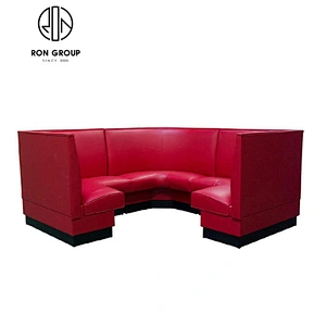 Wholesale Custom Leather Curved Booth Seating