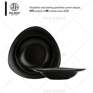 Wholesale Rectangle Black Ceramic Plates For Restaurant