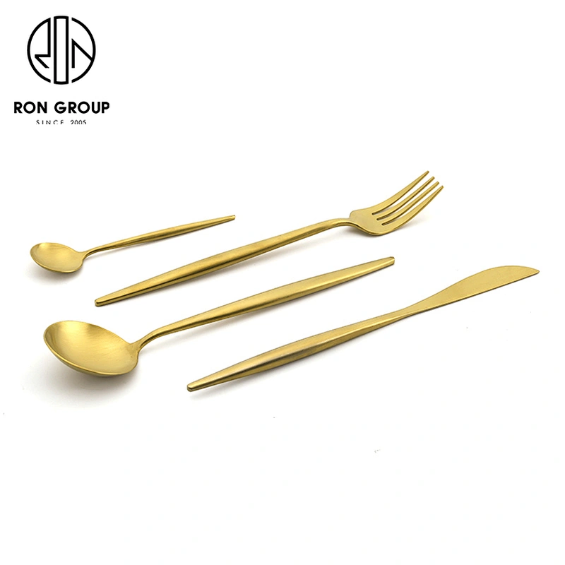 Restaurant Coffee Shop Good Quality Wholesale Stainless Steel Gold Cutlery Set