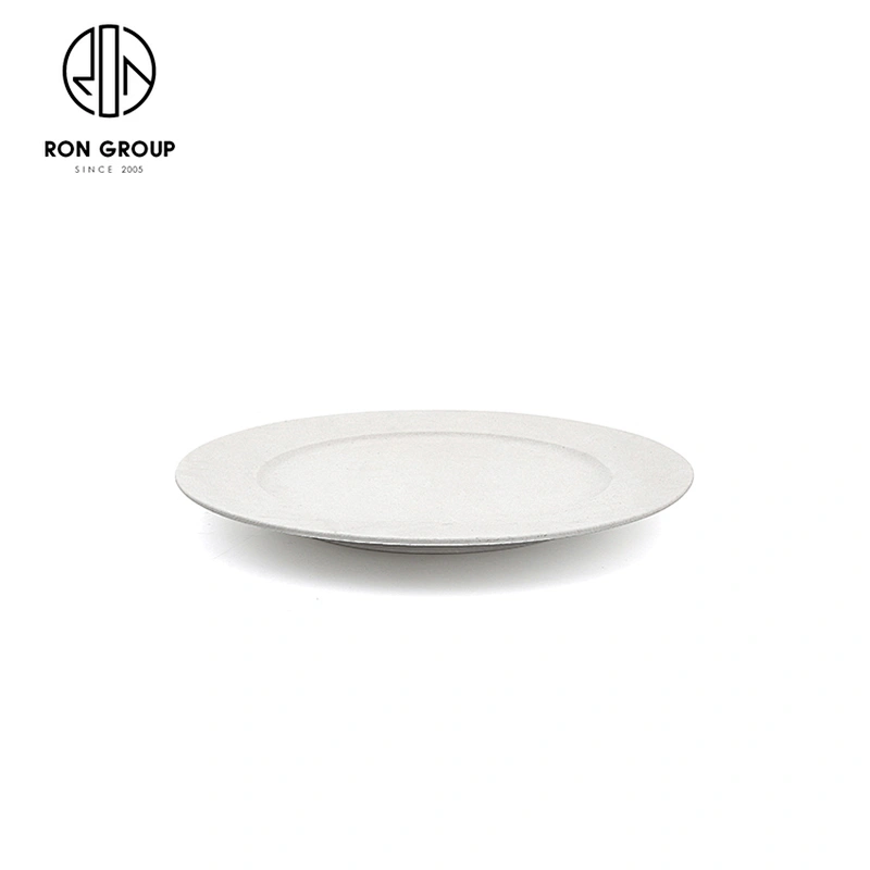 New Design Porcelain White Black Flat Round Dinner Plate For Restaurant