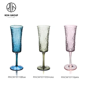 Retro Stemware Glass Relief Glassware Red Wine Glass For Wedding