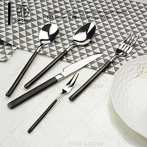Restaurant Stainless Steel Black Handle Cutlery Set