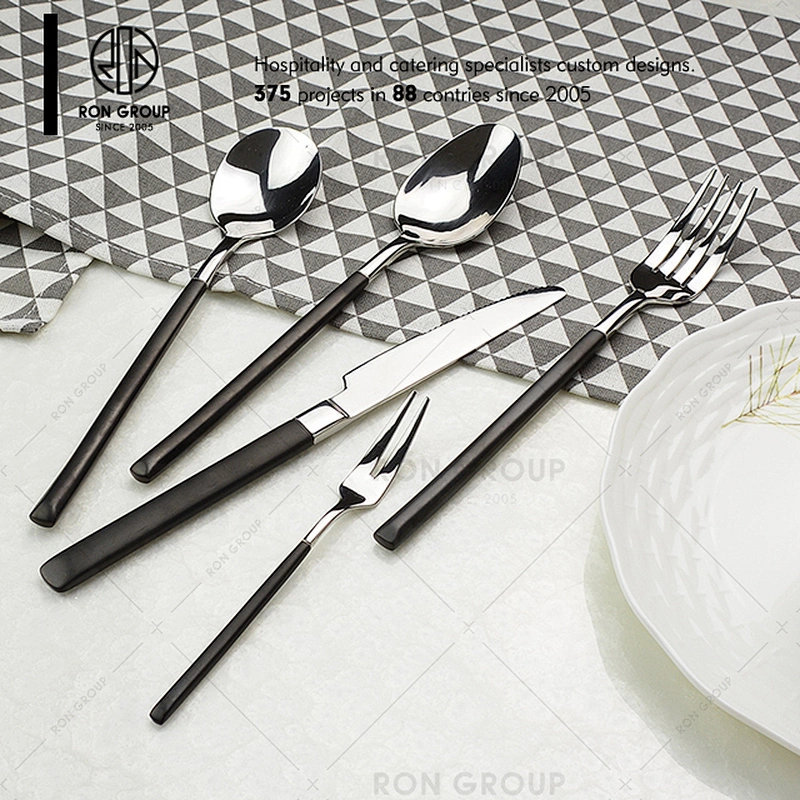 Restaurant Stainless Steel Black Handle Cutlery Set
