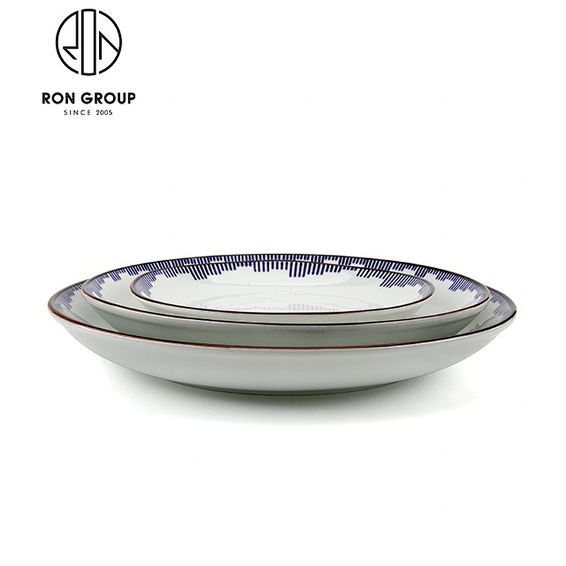 8 inch 12 inch 14 inch Restaurant Round Ceramic Dinner Plate Set