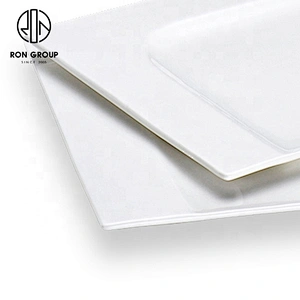 Wholesale White Ceramic Rectangle Plate For Hotel And Restaurant