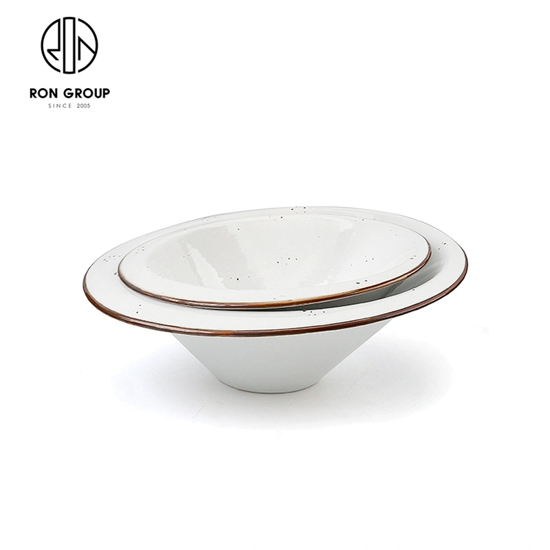 Wholesale Restaurant Tableware Porcelain 9 Inch Bevel Noodles Soup Bowl