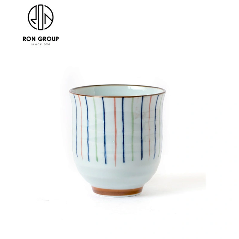 High-end ceramic dessert soup spoon with rainbow pattern