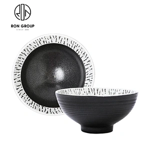 New Design Ceramic Soup Rice Food Bowl 5'' Noodle Round Bowl For Restaurant