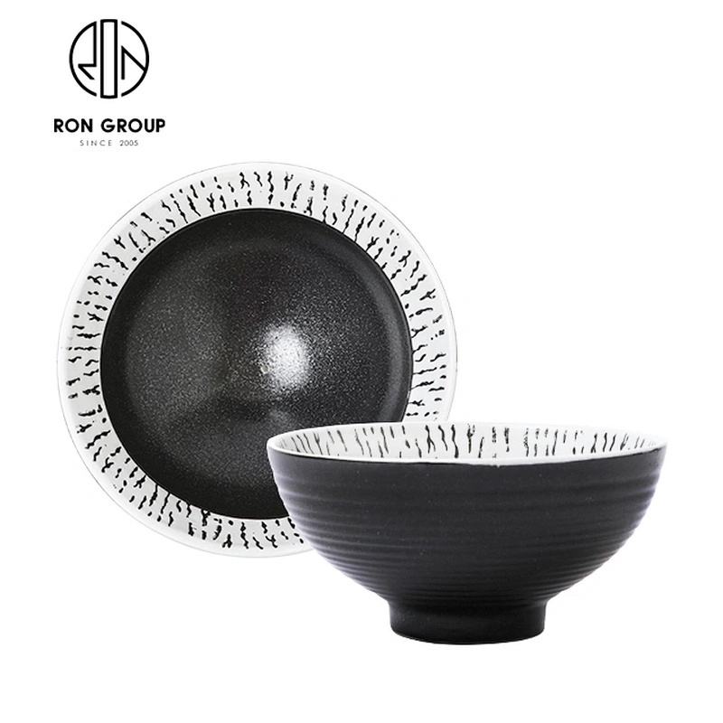 New Design Ceramic Soup Rice Food Bowl 5'' Noodle Round Bowl For Restaurant