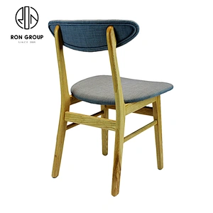 French Style Low Back Wooden Upholstered Dining Chairs For Restaurants