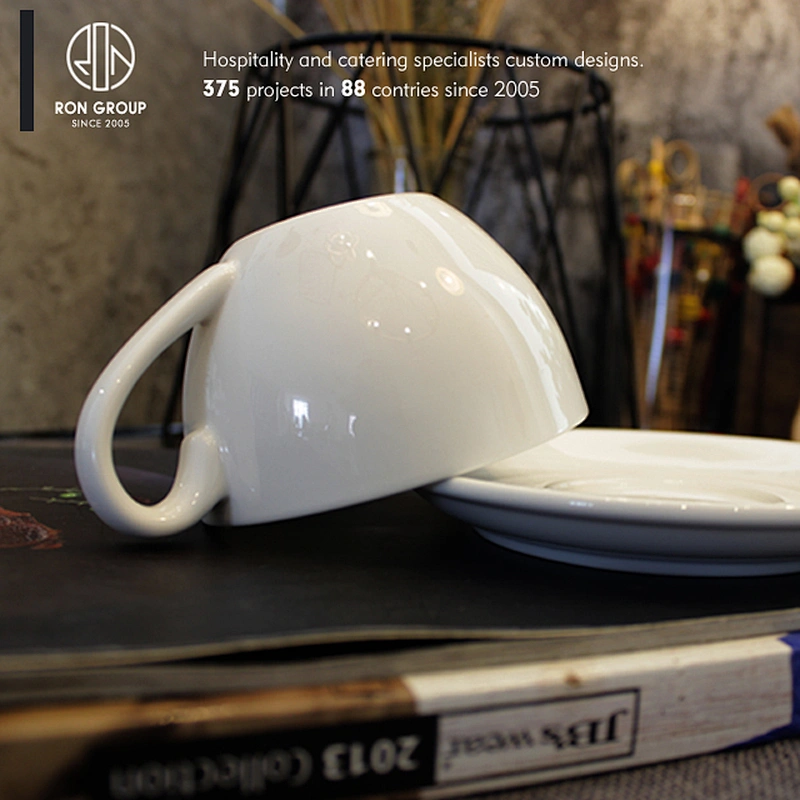 High Quality Modern Customized Coffee Shop White Ceramic Coffee Mug