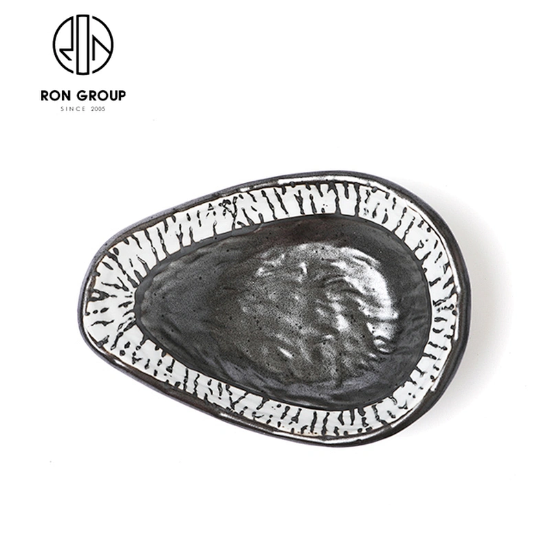 Modern Design Ceramic Fruit Serving Salad Pear Shaped Plates For Hotel