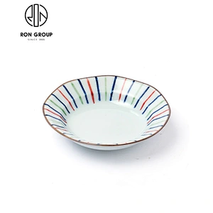 Japanese style hand painting soup octagon sauce dish use tableware