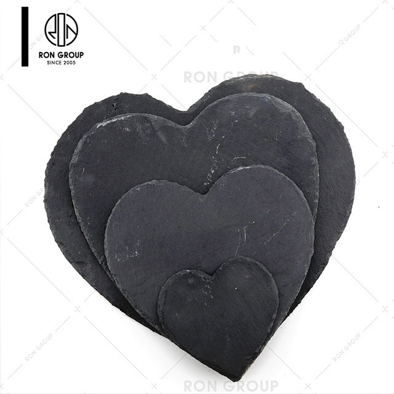 Restaurant Portable Black Heart Shaped Serving Food Tray