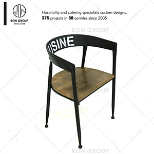 Restaurant supplier vintage industrial black metal cafe dining chair