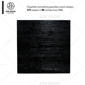 Custom restaurant industrial black color square solid wood table top