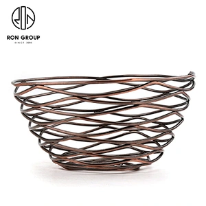 Accept Customization Restaurant Accessories Bronzed Small Size Bread Basket