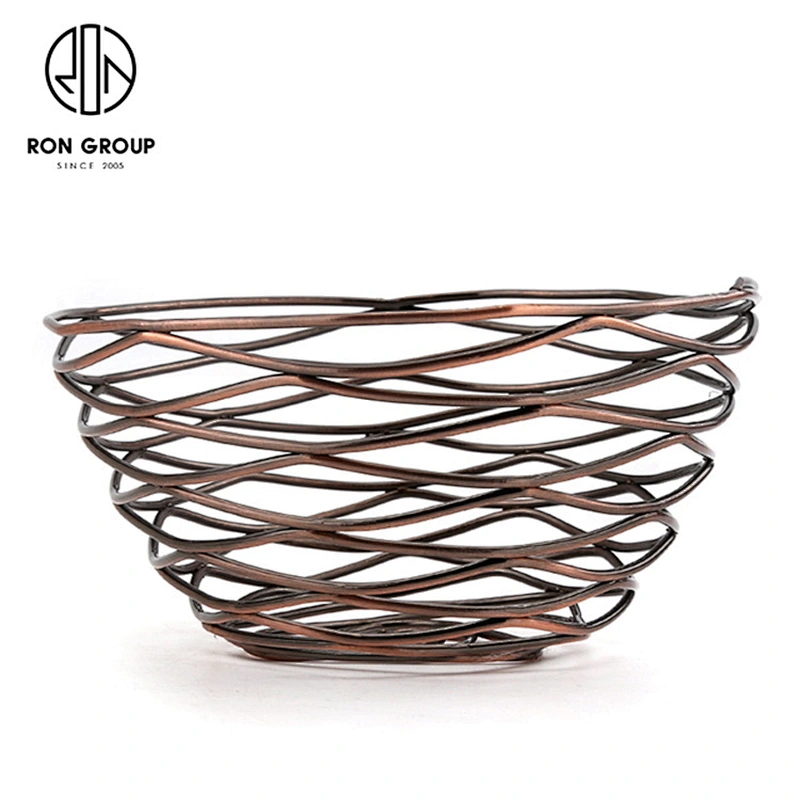 Accept Customization Restaurant Accessories Bronzed Small Size Bread Basket