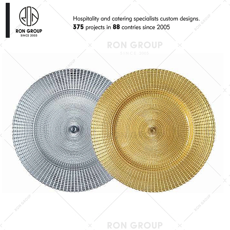 Charger plates Glass Wedding Plate Gold Silver for wedding events