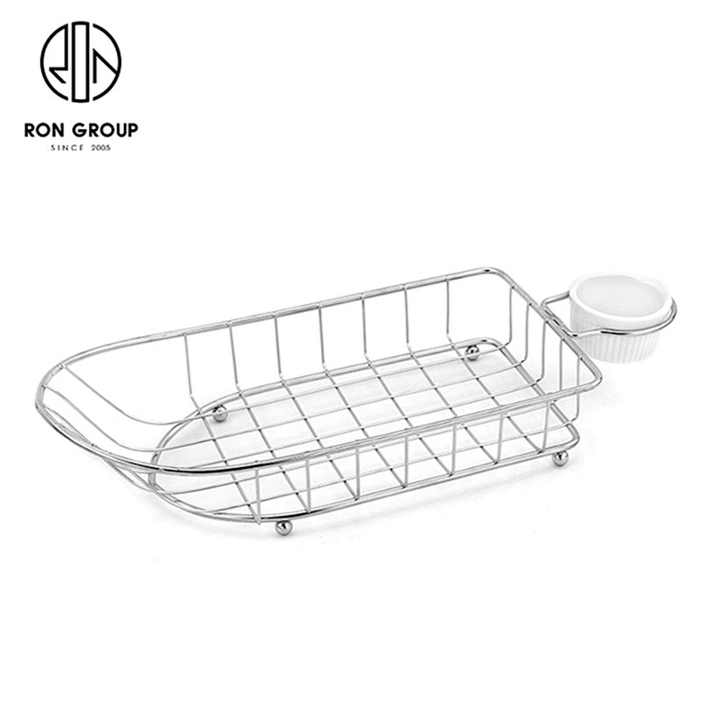 New Style Wire Iron Stainless Steel Boat-Shape Basket With Dip Dishes