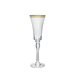 Custom Red Wine Glass Gold Rimmed Champagne Glass For Wedding Rental