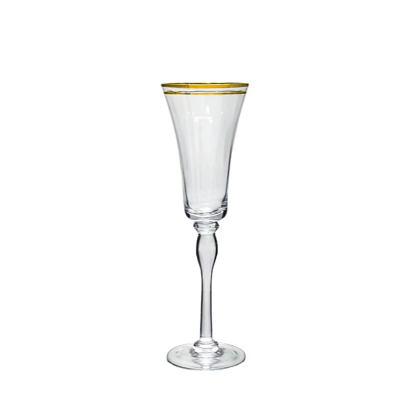Custom Red Wine Glass Gold Rimmed Champagne Glass For Wedding Rental