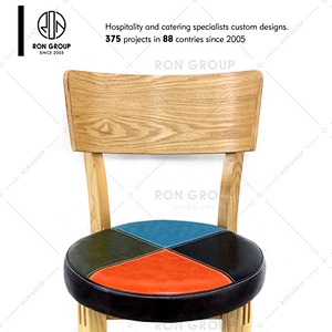 2019 New Design Restaurant Color Cushion Dining Chair With Wood Legs