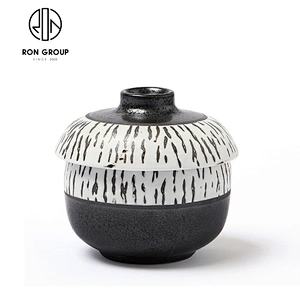 Japanese Best Selling Restaurant Porcelain Round Sugar Bowl With Cover