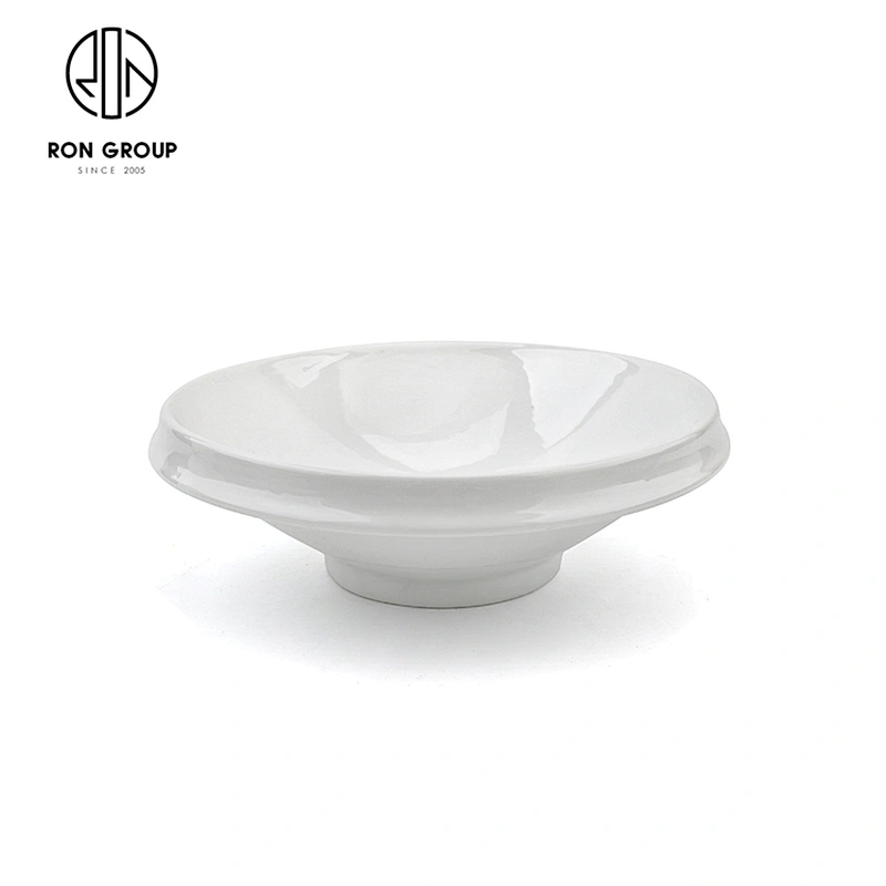 Wholesale Restaurant White Porcelain 10 Inch Round Soup Noodles Bowl