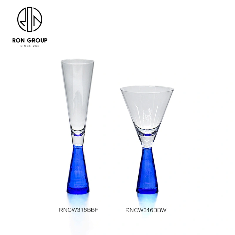 Wholesale Clear Glass Crystal Wedding Hotel Elegant Gold Champagne Glass