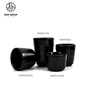 Cups Eco-friendly Coffee Tea Milk Drink Cup Black Imitation Porcelain Cup