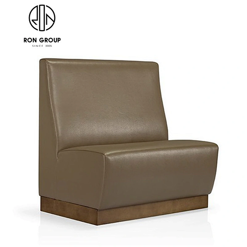 Wholesale Restaurant Coffee Shop Wooden Frame Leather Booth Sofa