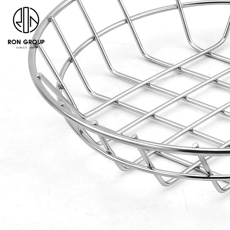 Popular Kitchen Tool Fruit Storage Stainless Steel Round Bread Basket