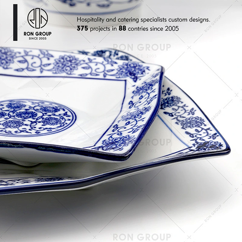 Wholesale Restaurant Blue And White Porcelain Dinnerware