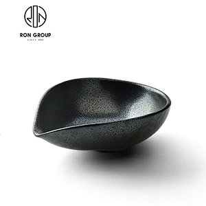 Wholesale Restaurant Matt Black Ceramic Noodle Bowl