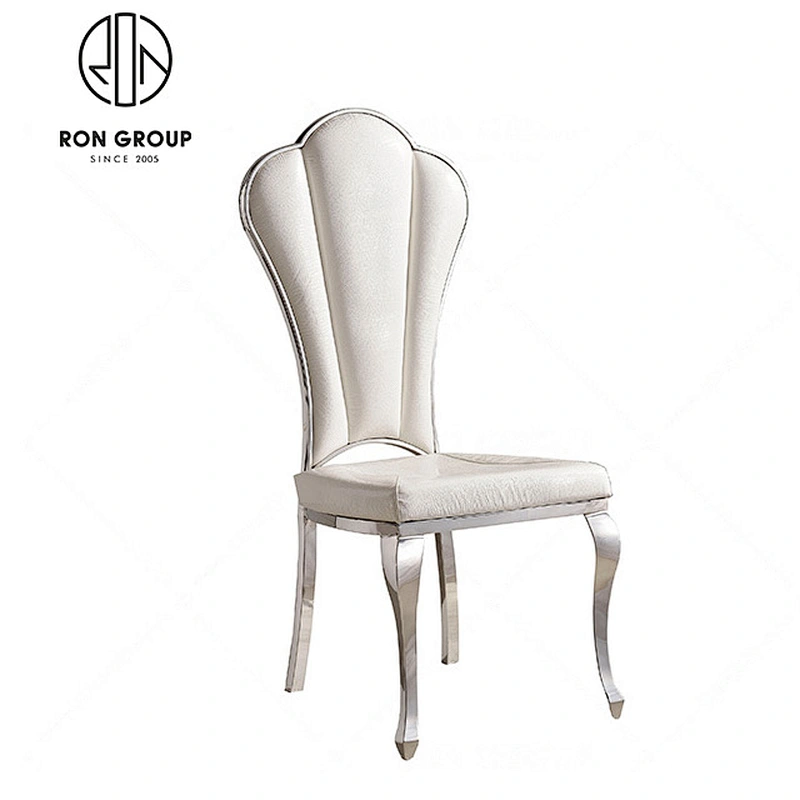 stainless steel rose gold pu cushion dining chairs for sale