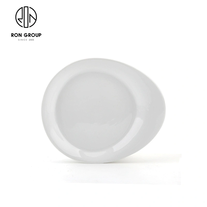 Restaurant Dinnerware Custom Oval Porcelain 6 Inch Snack Plate